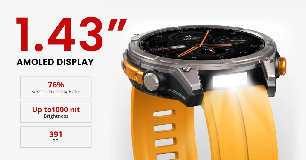 Zeblaze Stratos 4 GPS Smartwatch display